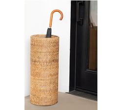 Tava Handwoven Rattan Round Umbrella Basket