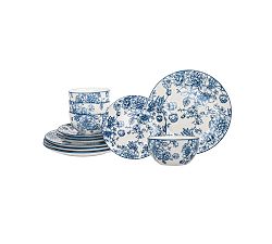 Antique Porcelain Floral Dinner Set, Set of 12