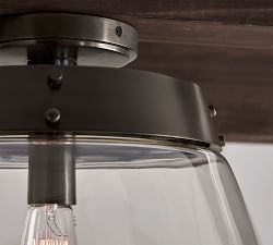 Caldwell Flared Recycled Glass Flush Mount (16")