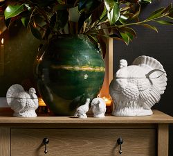 Figural Turkey Stoneware Salt &amp; Pepper Shakers