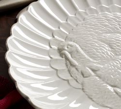 French Perle Carved Turkey Platter