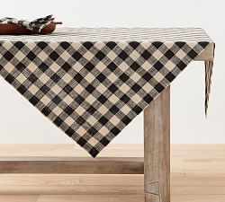Dalton Check Yarn Dyed Cotton/Linen Table Throw