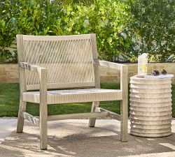 Indio Coastal  Mahogany &amp; Rope Outdoor Lounge Chair