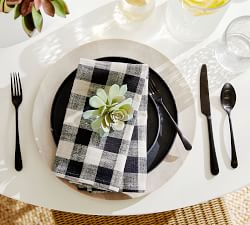 Dalton Check Cotton/Linen Napkins - Set of 4