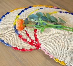 Sallie Ruffle Edge Round Placemat - Set of 4