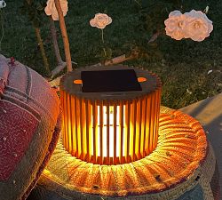 Solar Tabletop Teak  Lantern