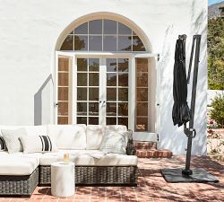 10' Round Cantilever Outdoor Patio Umbrella - Rustproof&#160;Aluminum Frame with Base