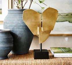 Brass Heart On Stand