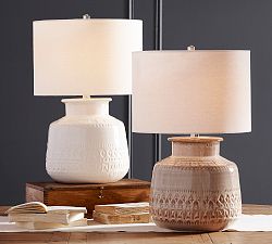 Emma Ceramic Round Table Lamp (20")