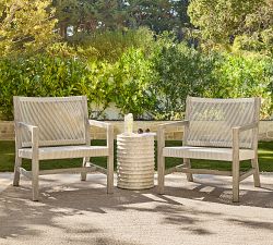 Indio Coastal  Mahogany &amp; Rope Outdoor Lounge Chair