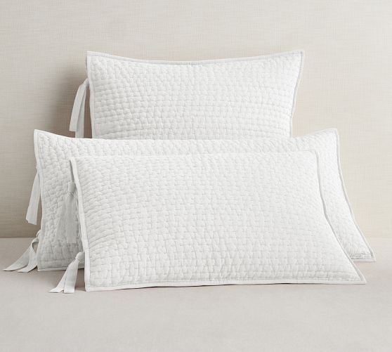 Pick-Stitch Handcrafted Cotton Linen Quilted Sham