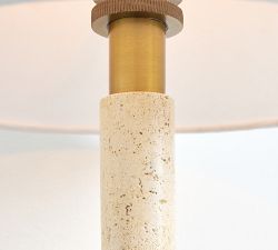 Sterling Travertine Shaded Sconce (19")