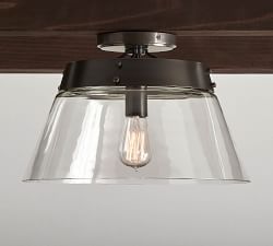 Caldwell Flared Recycled Glass Flush Mount (16")