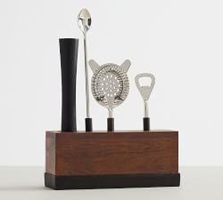 Chateau Handcrafted Wood 5-Piece Bar Tools