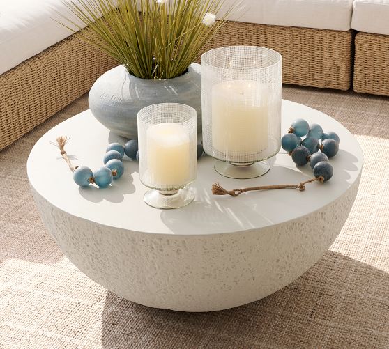 Bolinas Concrete Round Outdoor Coffee Table (36")