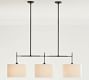 Linen Drum Shade Linear Chandelier (43")