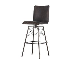 Mcclain Leather Swivel Barstool