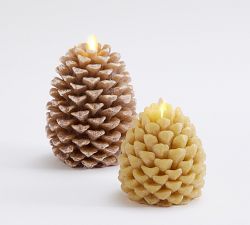Premium Flickering Flameless Wax Pinecone Candle