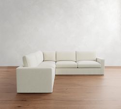 Westwood Square Arm Slipcovered 3-Piece L-Shaped Sectional (117")