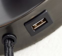 Fitz Adjustable Metal USB Plug-In Sconce (15'')