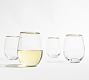 Gold Rim Stemless Wine Glasses - Set of 4