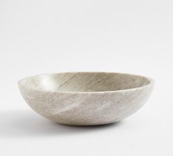 Handcrafted Beige Marble Fruit Bowl