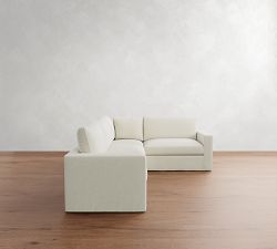 Westwood Square Arm Slipcovered 3-Piece Sectional (117")