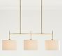 Linen Drum Shade Linear Chandelier (43")