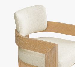 Modern Farmhouse Upholstered Dining Armchair