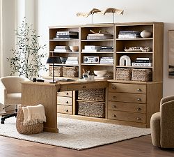 Printer's Large Peninsula Desk Suite