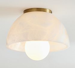 Windham Alabaster Dome Flush Mount (10")