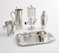 Hammered Nickel 4-Piece Bar Tool Set