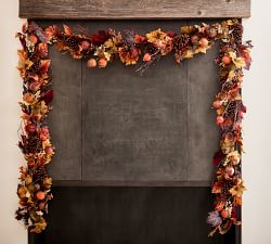 Faux Pomegranate &amp; Pinecone Wreath &amp; Garland