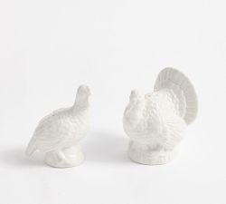 Figural Turkey Stoneware Salt &amp; Pepper Shakers