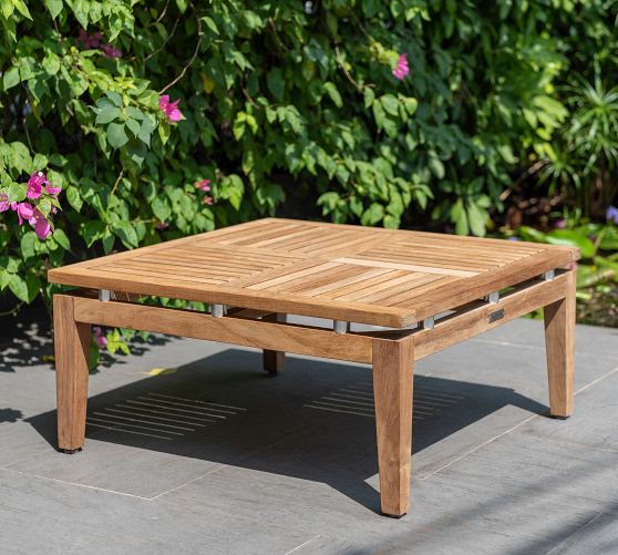 Miami Teak Square Outdoor Coffee Table - Thumbnail 3