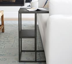 Duke Rectangular Metal C-Table with Shelf (20")