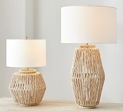 Abaca Woven Table Lamp (25")