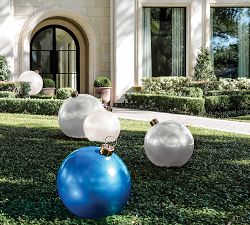 Frosty White, Blue, &amp; Silver Decorative Holiballs