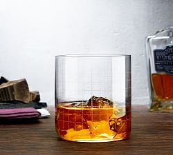 Open Box: Finesse Grid Crystal Drinking Glasses - Set of 4