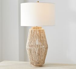 Abaca Woven Table Lamp (25")