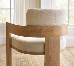 Modern Farmhouse Upholstered Dining Armchair