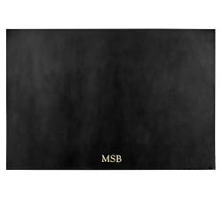 Leather Blotter And Mouse Pad Set, Tan/Black