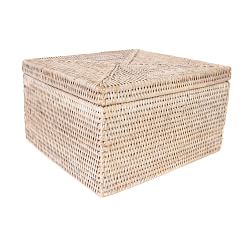 Tava Handwoven Rattan Square Storage Box With Lid