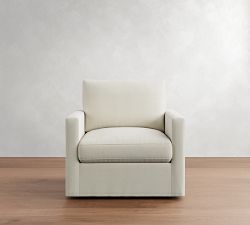 Westwood Slim Arm Slipcovered Swivel Chair