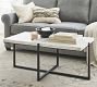 Cori Rectangular Chiseled Marble Coffee Table (42.5")