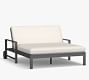 Indio Metal Outdoor Double Chaise with Wheels