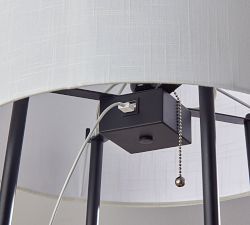 Neve Charge Wooden Shelf Floor Lamp with USB (64")