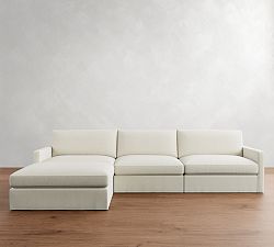 Westwood Slim Arm Slipcovered Modular Chaise Sectional (137")