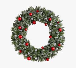 Lit Faux Oversized Holiday Wreath With Ornaments &amp; Clear LED Lights