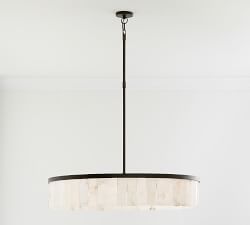 Open Box: Windham Alabaster Tile Round Chandelier (42")